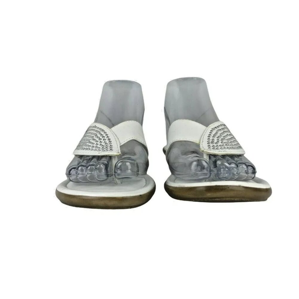 Laura Ashley Womens Maybury S1412250 White Brown Slide Sandals‎ Size US 6.5 M - Picture 3 of 9